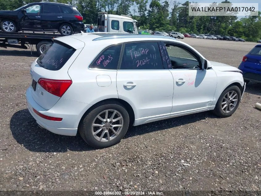 2010 Audi Q5 3.2 Premium VIN: WA1LKAFP1AA017042 Lot: 39660302