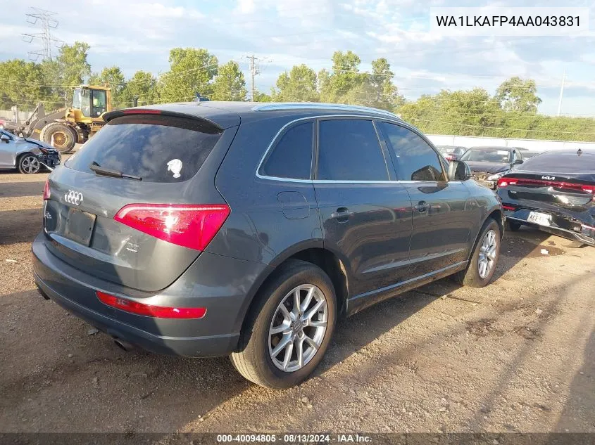 2010 Audi Q5 3.2 Premium VIN: WA1LKAFP4AA043831 Lot: 40094805