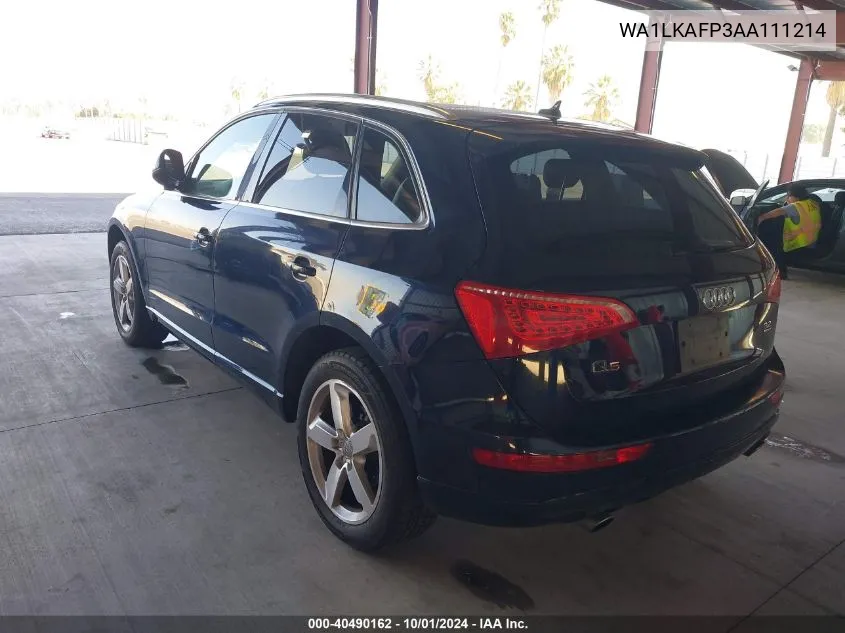 2010 Audi Q5 3.2 Premium VIN: WA1LKAFP3AA111214 Lot: 40490162