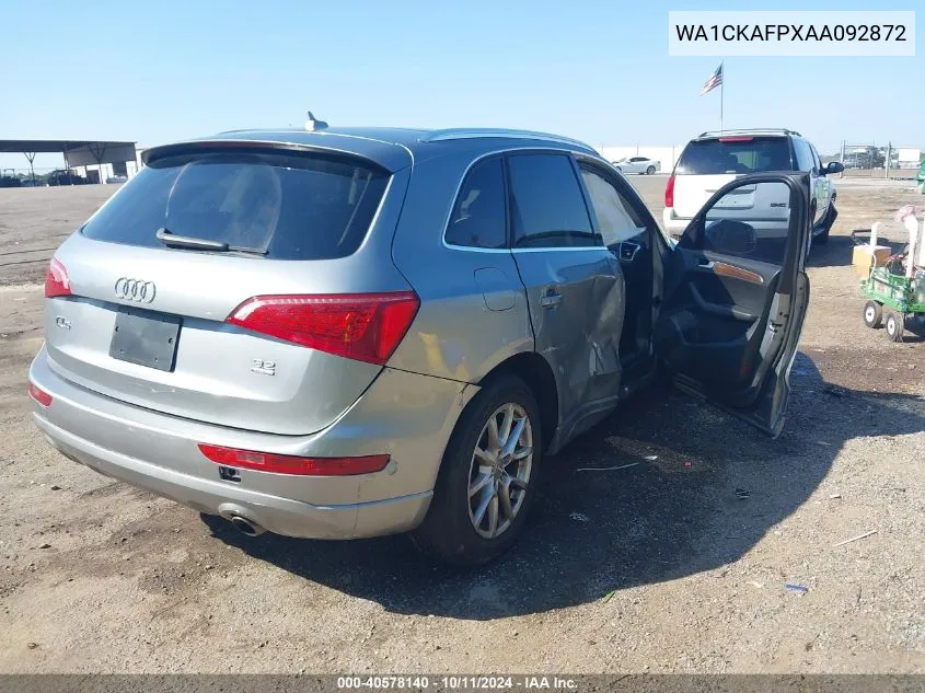 2010 Audi Q5 3.2 Premium VIN: WA1CKAFPXAA092872 Lot: 40578140