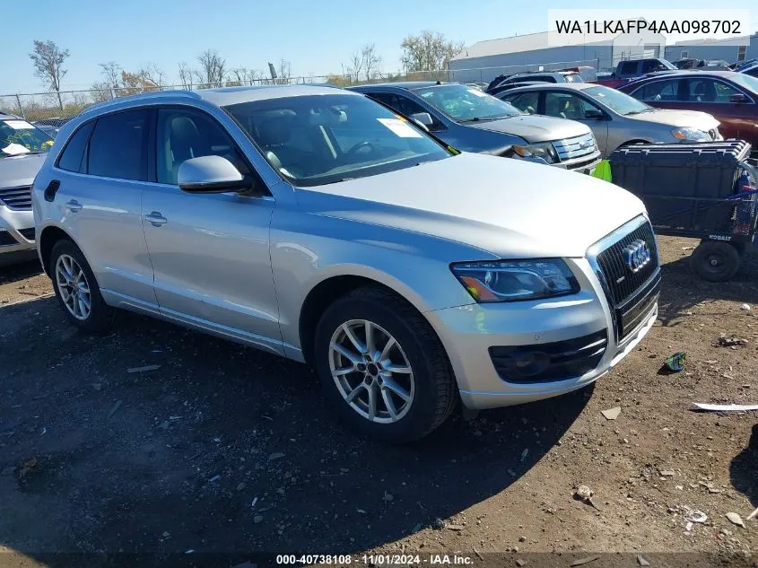 2010 Audi Q5 3.2 Premium VIN: WA1LKAFP4AA098702 Lot: 40738108