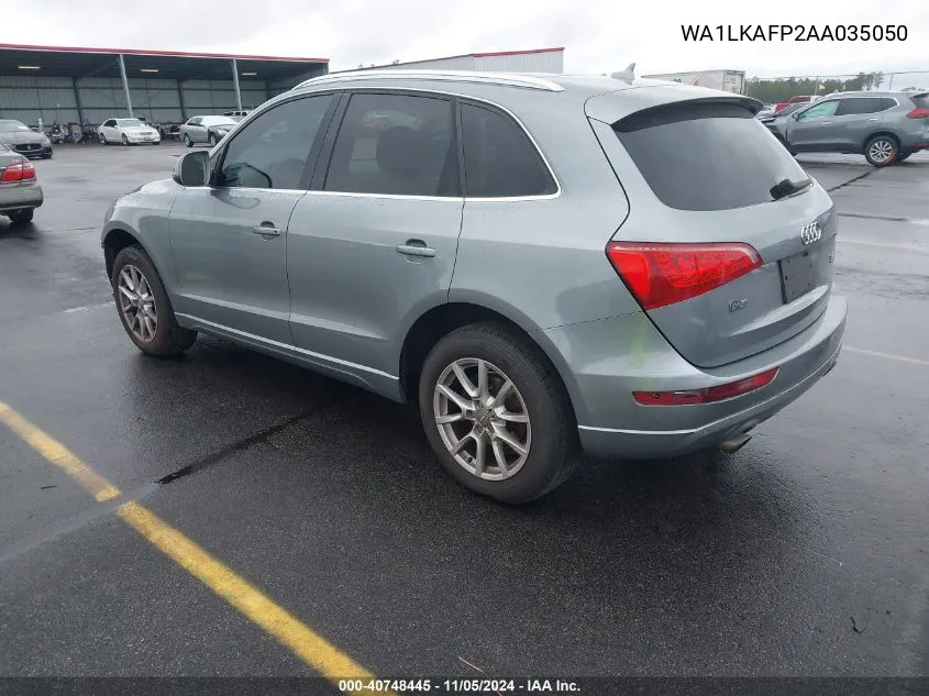 2010 Audi Q5 3.2 Premium VIN: WA1LKAFP2AA035050 Lot: 40748445