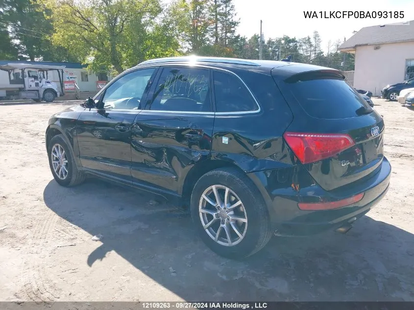 2011 Audi Q5 VIN: WA1LKCFP0BA093185 Lot: 12109263