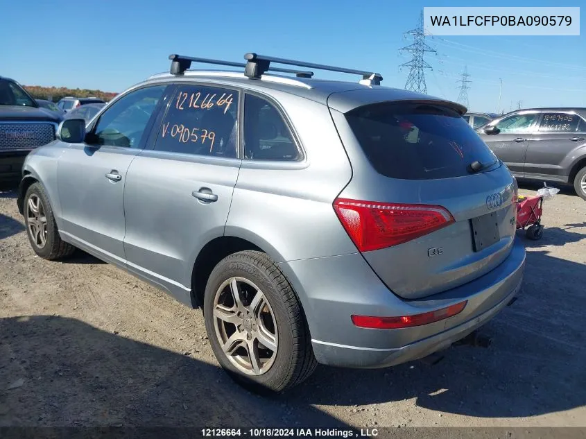 2011 Audi Q5 VIN: WA1LFCFP0BA090579 Lot: 12126664