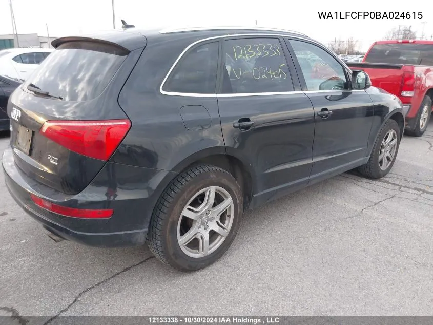 2011 Audi Q5 VIN: WA1LFCFP0BA024615 Lot: 12133338