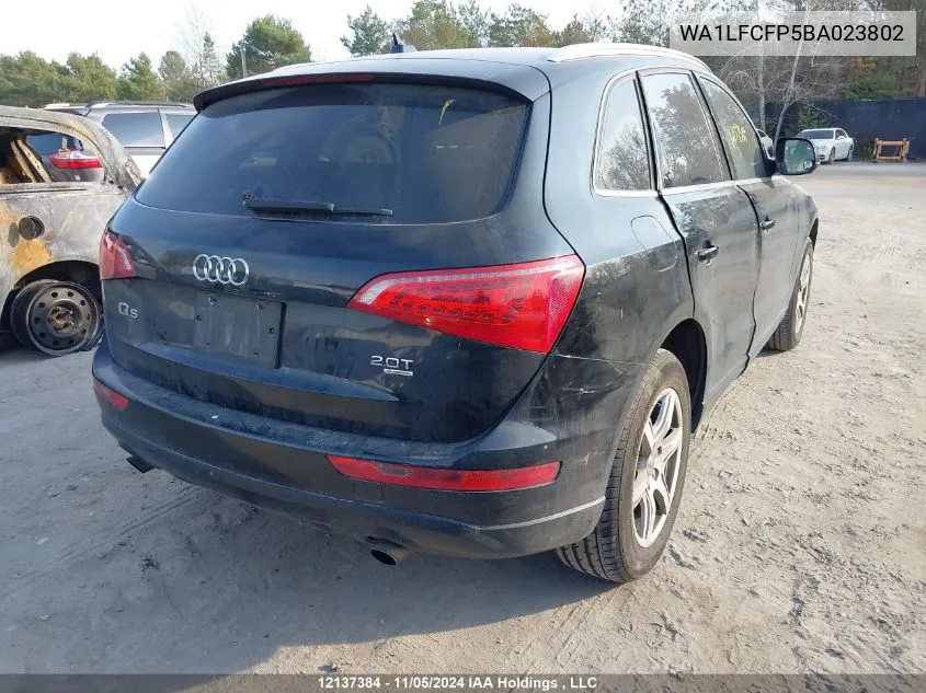 2011 Audi Q5 VIN: WA1LFCFP5BA023802 Lot: 12137384