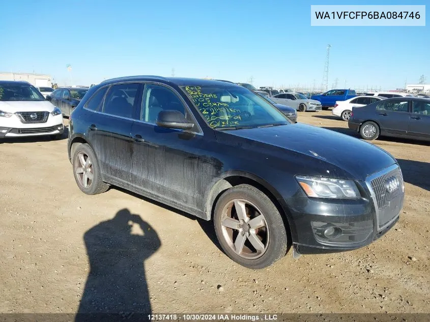 2011 Audi Q5 VIN: WA1VFCFP6BA084746 Lot: 12137418