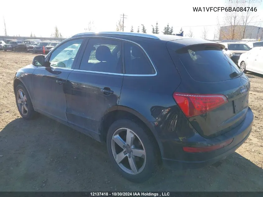 2011 Audi Q5 VIN: WA1VFCFP6BA084746 Lot: 12137418