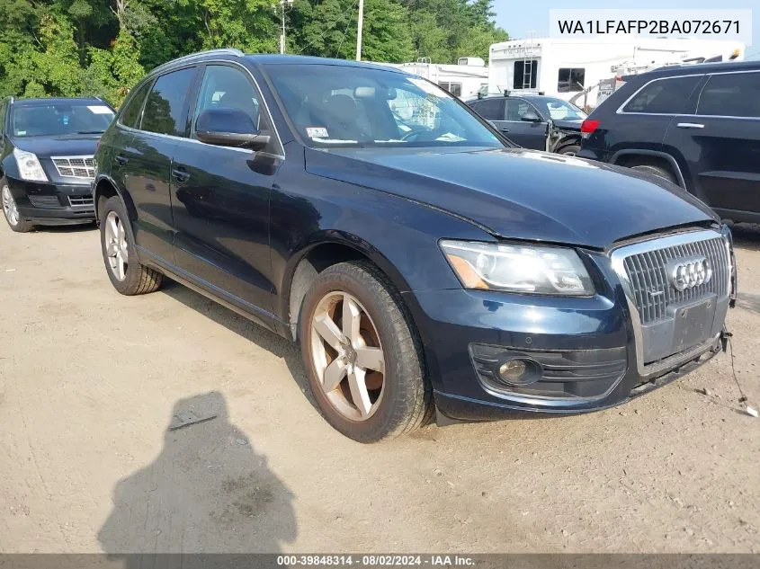 2011 Audi Q5 2.0T Premium VIN: WA1LFAFP2BA072671 Lot: 39848314