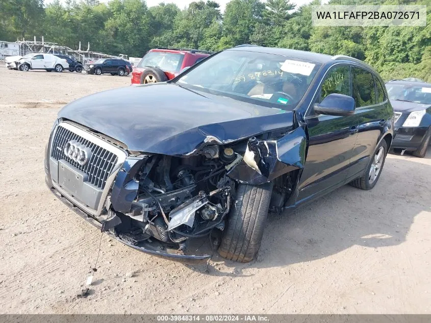 WA1LFAFP2BA072671 2011 Audi Q5 2.0T Premium