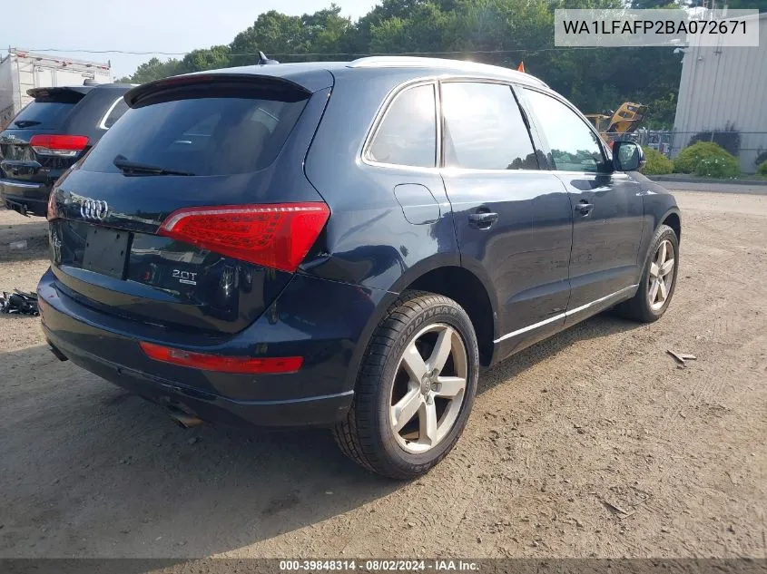 2011 Audi Q5 2.0T Premium VIN: WA1LFAFP2BA072671 Lot: 39848314