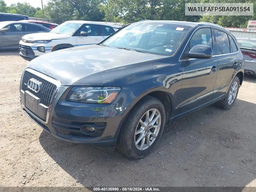 2011 Audi Q5 2.0T Premium VIN: WA1LFAFP5BA091554 Lot: 40135990