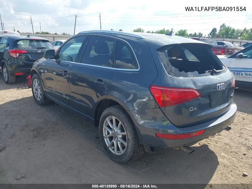 2011 Audi Q5 2.0T Premium VIN: WA1LFAFP5BA091554 Lot: 40135990