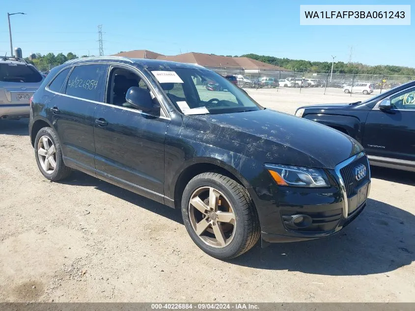 2011 Audi Q5 Premium Plus VIN: WA1LFAFP3BA061243 Lot: 40226884