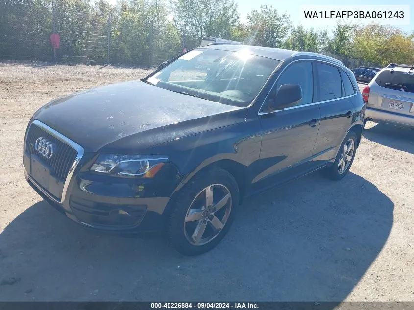 2011 Audi Q5 Premium Plus VIN: WA1LFAFP3BA061243 Lot: 40226884