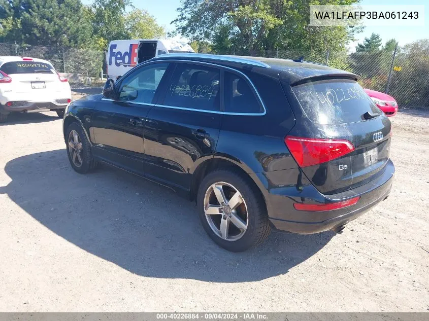 2011 Audi Q5 Premium Plus VIN: WA1LFAFP3BA061243 Lot: 40226884