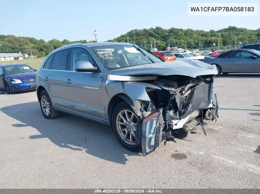 2011 Audi Q5 2.0T Premium VIN: WA1CFAFP7BA058183 Lot: 40293129