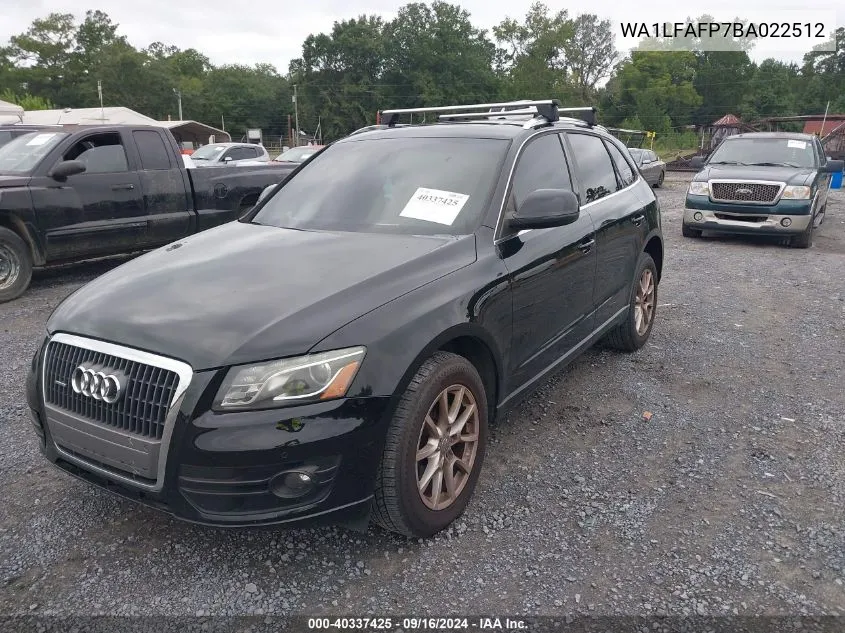 2011 Audi Q5 2.0T Premium VIN: WA1LFAFP7BA022512 Lot: 40337425