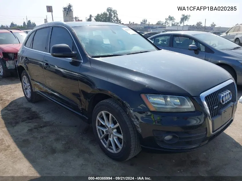 2011 Audi Q5 2.0T Premium VIN: WA1CFAFP1BA020285 Lot: 40385994