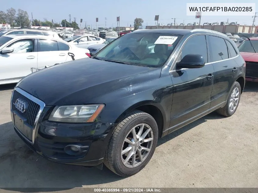 2011 Audi Q5 2.0T Premium VIN: WA1CFAFP1BA020285 Lot: 40385994