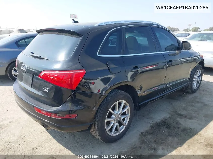 2011 Audi Q5 2.0T Premium VIN: WA1CFAFP1BA020285 Lot: 40385994