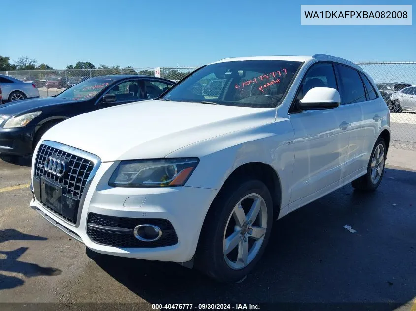 2011 Audi Q5 3.2 Premium Plus VIN: WA1DKAFPXBA082008 Lot: 40475777