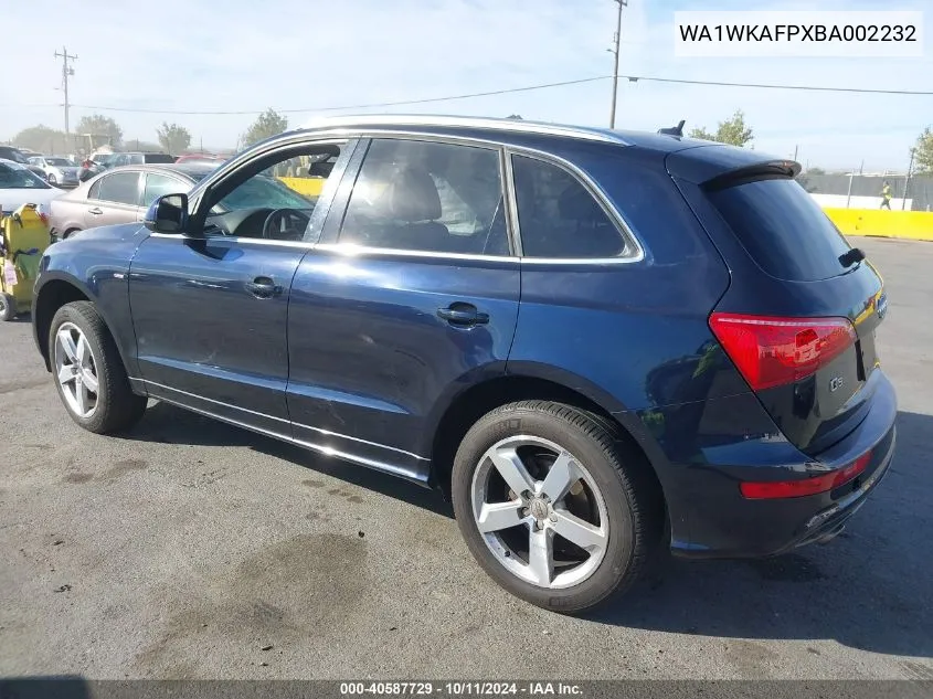 2011 Audi Q5 3.2 Premium Plus VIN: WA1WKAFPXBA002232 Lot: 40587729