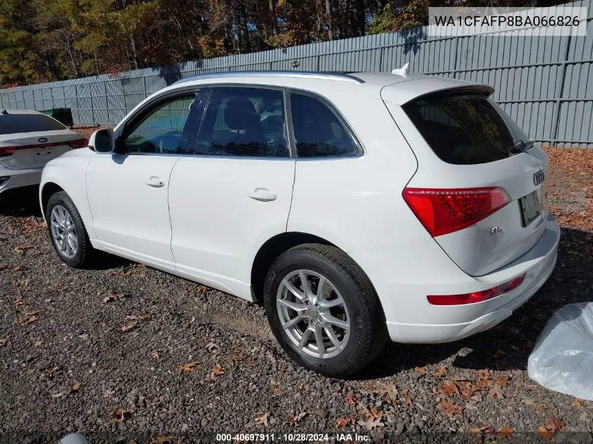 2011 Audi Q5 2.0T Premium VIN: WA1CFAFP8BA066826 Lot: 40697911