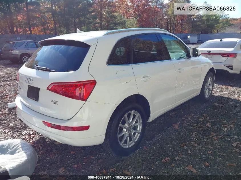 2011 Audi Q5 2.0T Premium VIN: WA1CFAFP8BA066826 Lot: 40697911