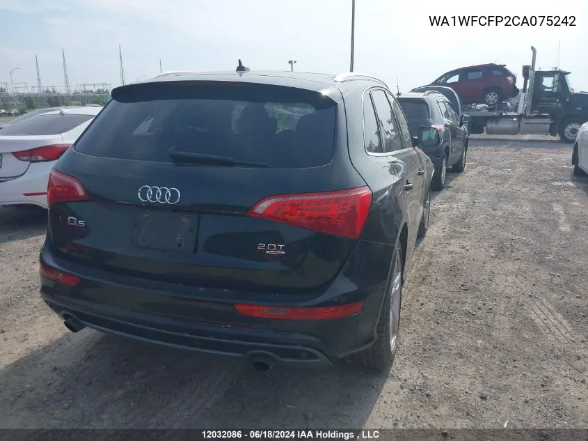 2012 Audi Q5 VIN: WA1WFCFP2CA075242 Lot: 12032086