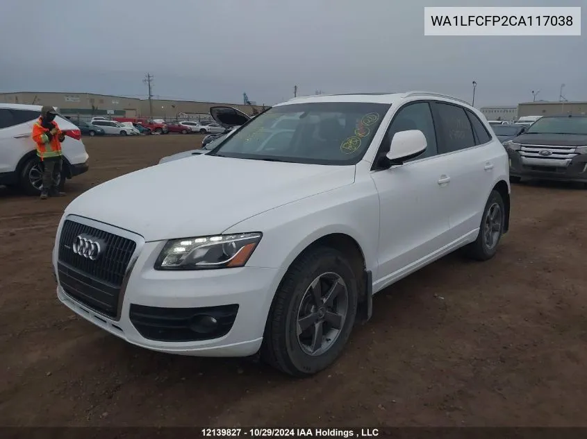 2012 Audi Q5 VIN: WA1LFCFP2CA117038 Lot: 12139827