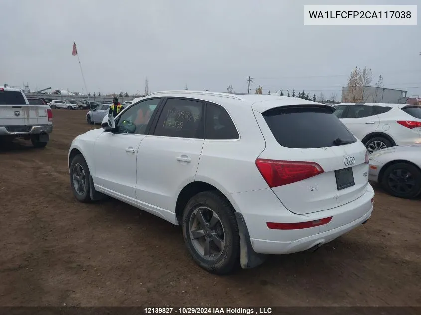 2012 Audi Q5 VIN: WA1LFCFP2CA117038 Lot: 12139827