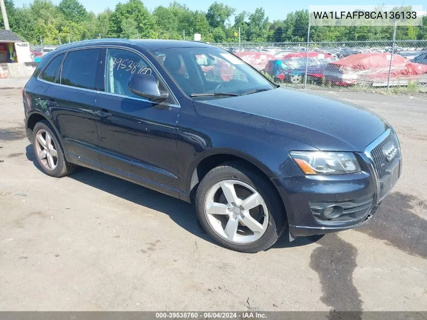 2012 Audi Q5 2.0T Premium VIN: WA1LFAFP8CA136133 Lot: 39538760