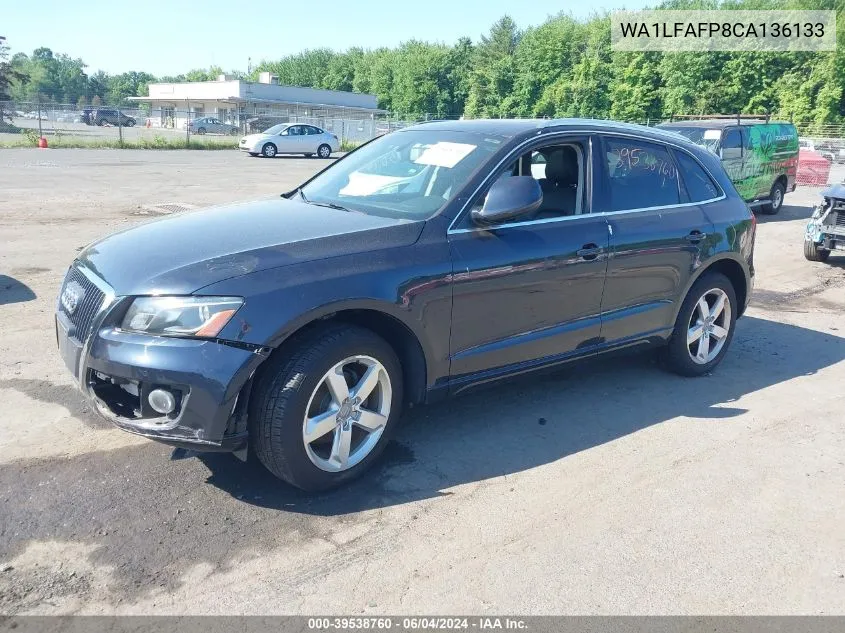 2012 Audi Q5 2.0T Premium VIN: WA1LFAFP8CA136133 Lot: 39538760