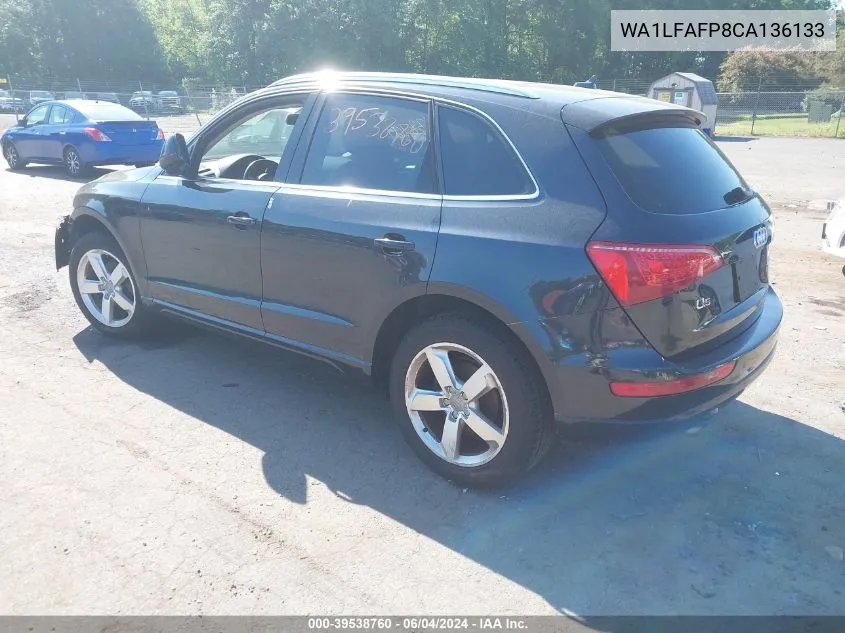 2012 Audi Q5 2.0T Premium VIN: WA1LFAFP8CA136133 Lot: 39538760