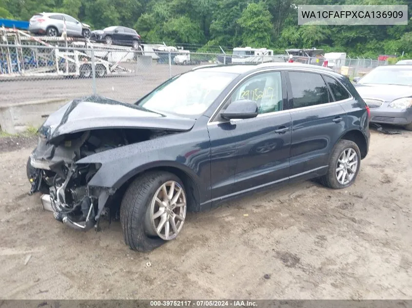 2012 Audi Q5 2.0T Premium VIN: WA1CFAFPXCA136909 Lot: 39752117