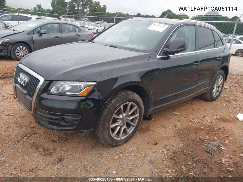 2012 Audi Q5 2.0T Premium VIN: WA1LFAFP1CA061114 Lot: 40026106