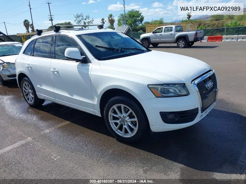 2012 Audi Q5 2.0T Premium VIN: WA1LFAFPXCA092989 Lot: 40160357