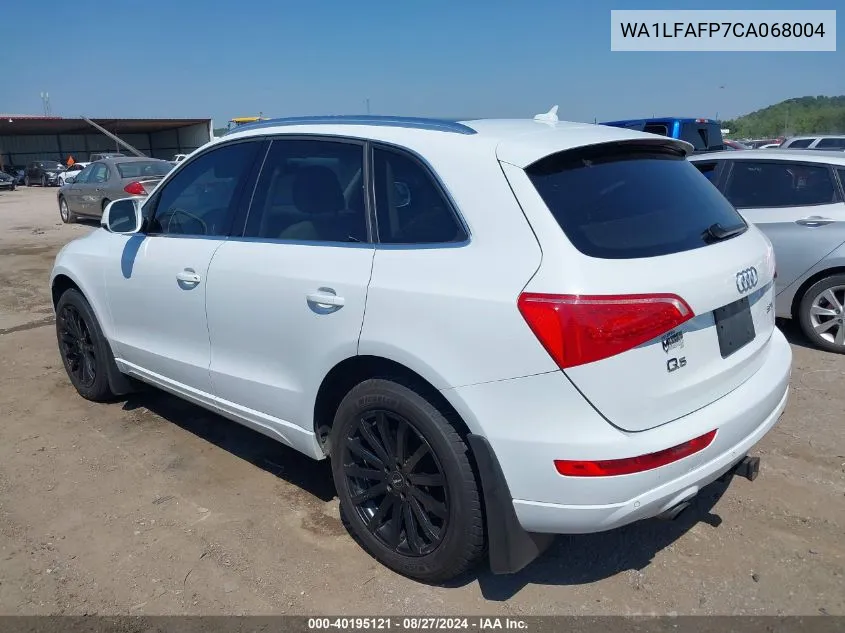 2012 Audi Q5 2.0T Premium VIN: WA1LFAFP7CA068004 Lot: 40195121