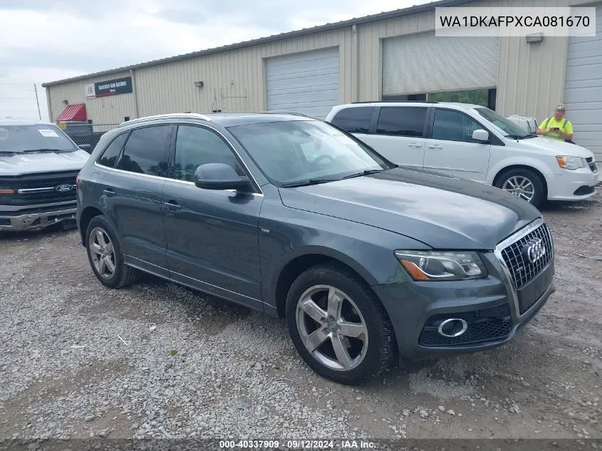 2012 Audi Q5 3.2 Premium Plus VIN: WA1DKAFPXCA081670 Lot: 40337909