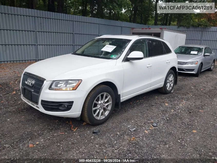 2012 Audi Q5 2.0T Premium VIN: WA1CFAFP3CA061289 Lot: 40433238