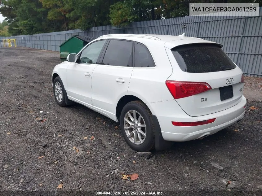 2012 Audi Q5 2.0T Premium VIN: WA1CFAFP3CA061289 Lot: 40433238