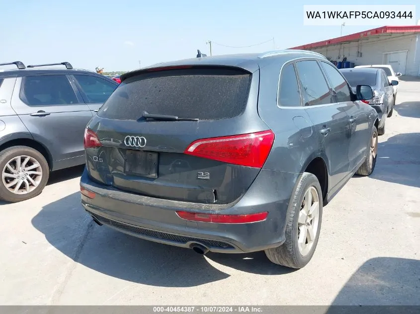 2012 Audi Q5 3.2 Premium VIN: WA1WKAFP5CA093444 Lot: 40454387