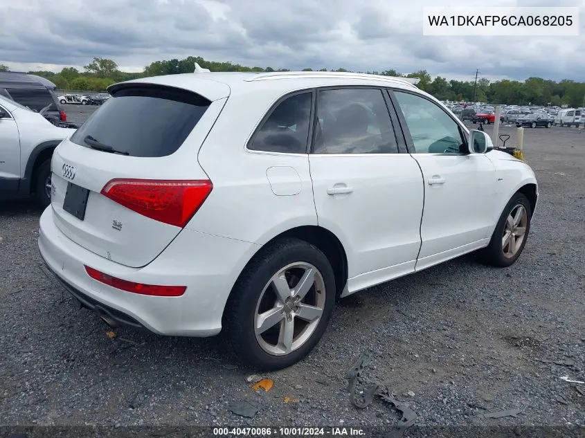 2012 Audi Q5 3.2 Premium Plus VIN: WA1DKAFP6CA068205 Lot: 40470086