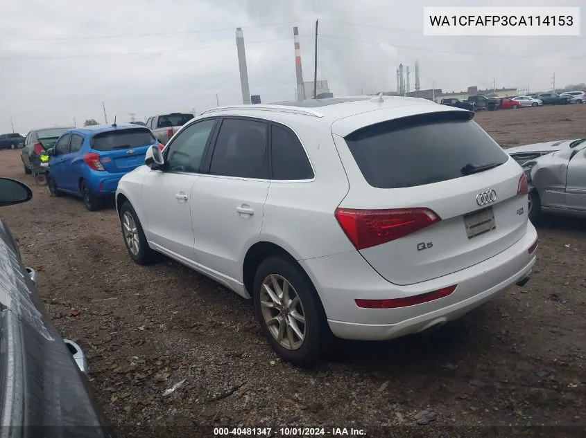 2012 Audi Q5 2.0T Premium VIN: WA1CFAFP3CA114153 Lot: 40481347