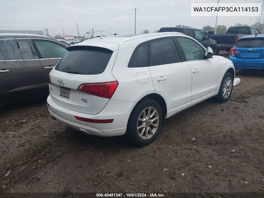 2012 Audi Q5 2.0T Premium VIN: WA1CFAFP3CA114153 Lot: 40481347