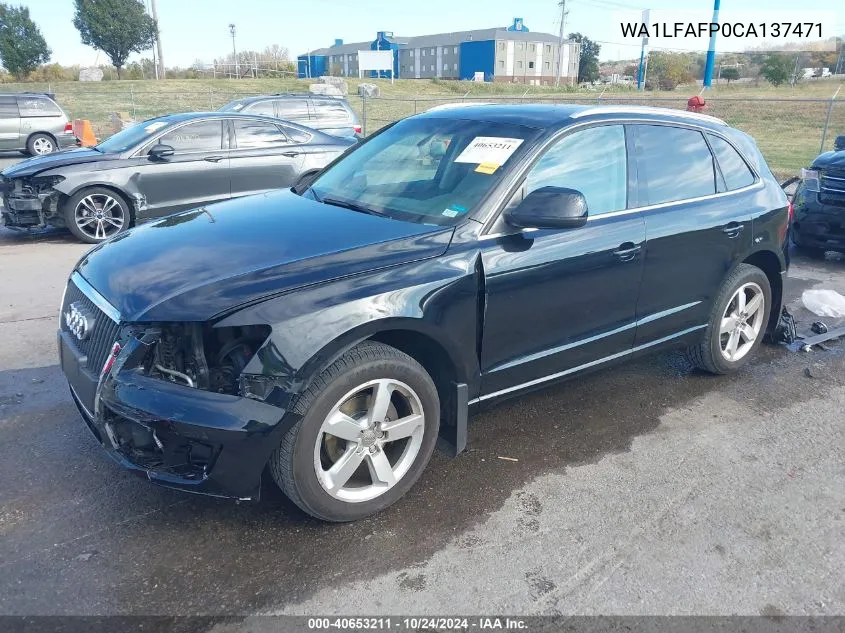 2012 Audi Q5 2.0T Premium VIN: WA1LFAFP0CA137471 Lot: 40653211