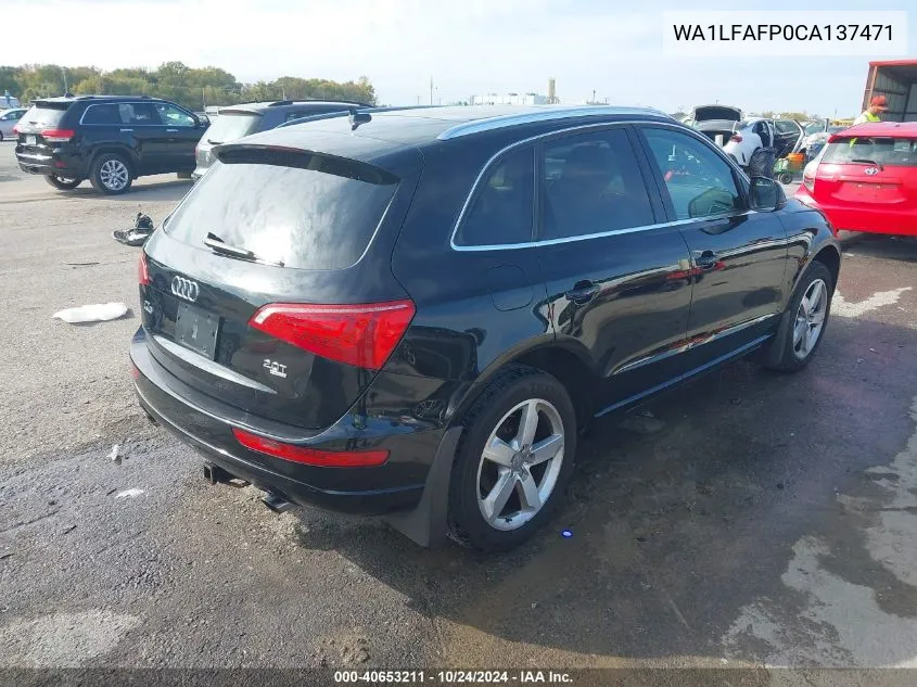 2012 Audi Q5 2.0T Premium VIN: WA1LFAFP0CA137471 Lot: 40653211