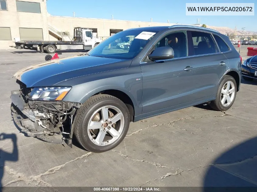 2012 Audi Q5 3.2 Premium VIN: WA1WKAFP5CA020672 Lot: 40667398