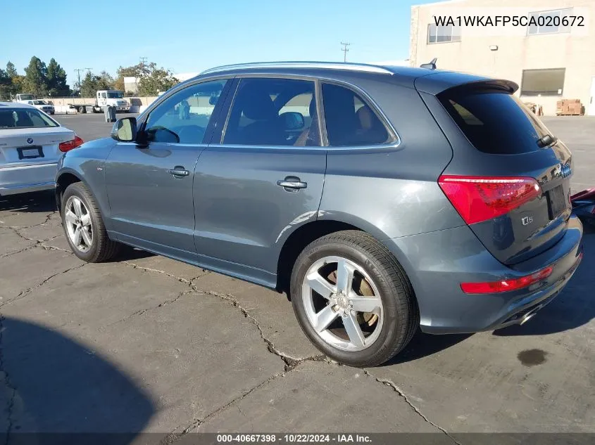 2012 Audi Q5 3.2 Premium VIN: WA1WKAFP5CA020672 Lot: 40667398